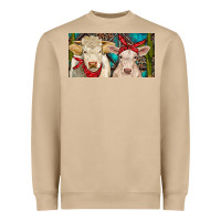 Mushroom Charolais bull and calf Heavyweight Sweatshirt - RanaPortraitStore