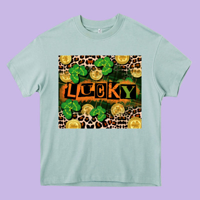 St. Patricks Day Lucky Heavy Core Tee Designed By Cowgirlartshop