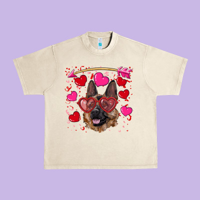 Valentine's German Shepherd Urban Heavy Tee Designed By Ranaportraitstore