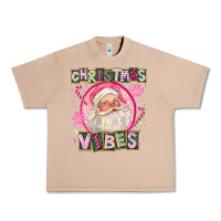 Burro Pink Christmas Vibes Santa Urban Heavy Tee - FaDigitalArtStudio