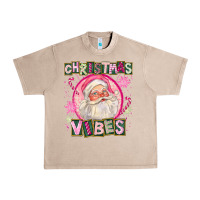 French Oak Pink Christmas Vibes Santa Urban Heavy Tee - FaDigitalArtStudio