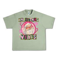 Oil Green Pink Christmas Vibes Santa Urban Heavy Tee - FaDigitalArtStudio