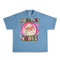 Pebble Blue Pink Christmas Vibes Santa Urban Heavy Tee - FaDigitalArtStudio