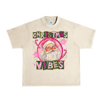 Sandshell Pink Christmas Vibes Santa Urban Heavy Tee - FaDigitalArtStudio