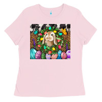 Bubblegum Pink Easter Bunny Tumbler Ladies Tee - BundleAndBundleShop