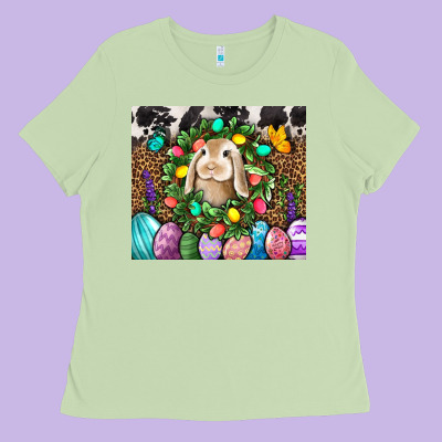 Easter Bunny Tumbler Ladies Tee Designed By Bundleandbundleshop