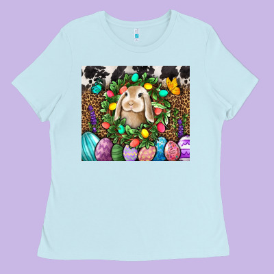 Easter Bunny Tumbler Ladies Tee Designed By Bundleandbundleshop