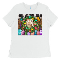 White Easter Bunny Tumbler Ladies Tee - BundleAndBundleShop