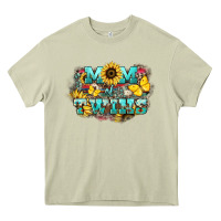 Mossy Mom of twins sunflower mothers day Heavy Core Tee - HowdyJamesFarm