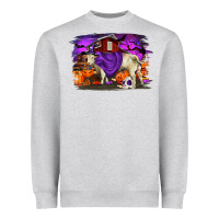 Heather Grey Charolais Bull Halloween Heavyweight Sweatshirt - RanaPortraitStore