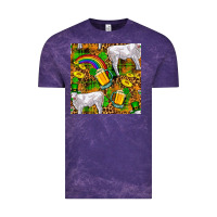 Cloud Purple St. Patricks Cow With Rainbow And Beer Seamless Vintage Tee - FaDigitalArtStudio