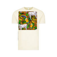 Vintage Arctic St. Patricks Cow With Rainbow And Beer Seamless Vintage Tee - FaDigitalArtStudio