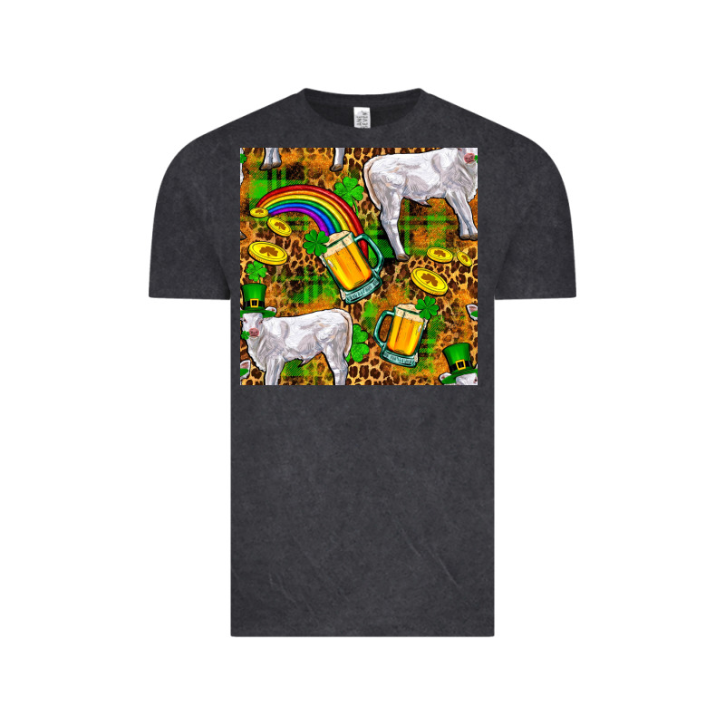 St. Patricks Cow With Rainbow And Beer Seamless Vintage Tee by FaDigitalArtStudio | Teevron