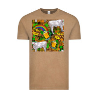Vintage Coffee St. Patricks Cow With Rainbow And Beer Seamless Vintage Tee - FaDigitalArtStudio