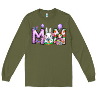 Army Green easter day mom Long Sleeve Tee - CowhideDigitalArt