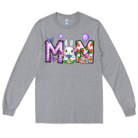 Heather Grey easter day mom Long Sleeve Tee - CowhideDigitalArt