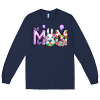 Navy easter day mom Long Sleeve Tee - CowhideDigitalArt