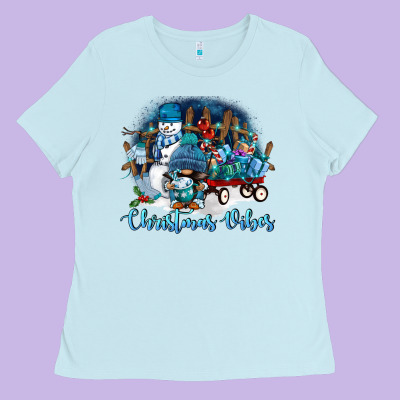 Christmas Vibes Ladies Tee Designed By Fadigitalartstudio