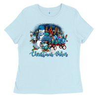 Baby Blue christmas vibes Ladies Tee - FaDigitalArtStudio