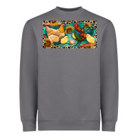 Storm Chicken rooster and chicks with leopard Heavyweight Sweatshirt - RanaPortraitStore