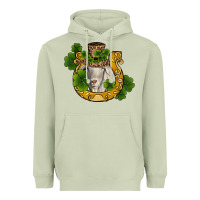 Matcha st patricks day goat horseshoe shamrock Heavyweight Hoodie - RanaPortraitStore