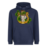 Navy st patricks day goat horseshoe shamrock Heavyweight Hoodie - RanaPortraitStore
