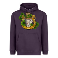Plum st patricks day goat horseshoe shamrock Heavyweight Hoodie - RanaPortraitStore
