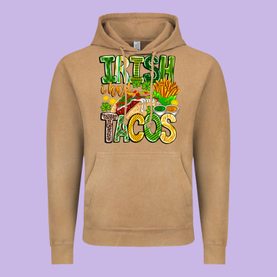Irish I Had Tacos Vintage Hoodie Designed By Cowhidedigitalart