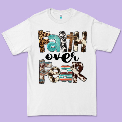 Western Faith Over Fear Premium Tee Designed By Fadigitalartstudio
