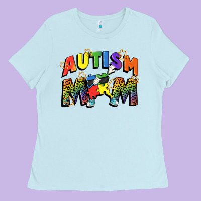 Autism Mom Ladies Tee Designed By Fadigitalartstudio