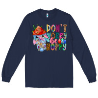 Navy DON T WORRY Be hoppy Easter Long Sleeve Tee - CowhideDigitalArt