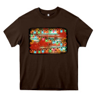 Chocolate Brown christmas serape sunflower background Heavy Core Tee - Jasminsmagicworld