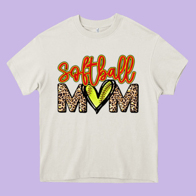 Softball Mom Heavy Core Tee Designed By Howdyjamesfarm