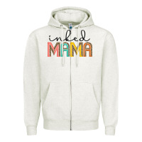 Oatmeal Heather inked mama artistshot Zipper Hoodie - JahusDesignShop