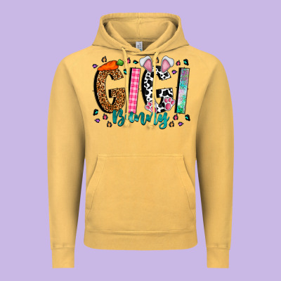 Gigi Bunny Vintage Hoodie Designed By Cowhidedigitalart