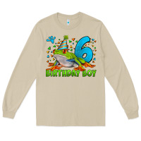 Mushroom birthday boy frog age 6 Long Sleeve Tee - LillyAllenDesigns