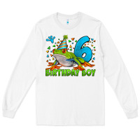 White birthday boy frog age 6 Long Sleeve Tee - LillyAllenDesigns