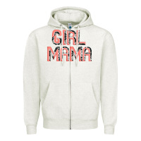 Oatmeal Heather girl mama Zipper Hoodie - JahusDesignShop