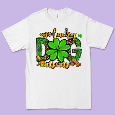 One Lucky Dog Mom St. Patrick's Premium Tee Designed By Oliviacreatesart