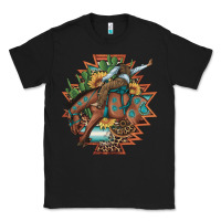Black bucking bronco aztec shape background Classic Tee - Artiststas