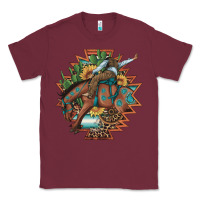 Burgundy bucking bronco aztec shape background Classic Tee - Artiststas
