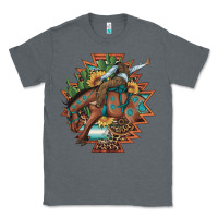 Charcoal Heather bucking bronco aztec shape background Classic Tee - Artiststas