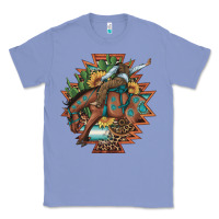 Colony Blue bucking bronco aztec shape background Classic Tee - Artiststas