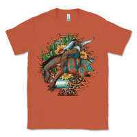Copper bucking bronco aztec shape background Classic Tee - Artiststas