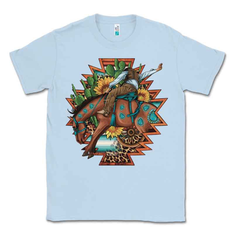 Bucking Bronco Aztec Shape Background Classic Tee by Artiststas | Teevron