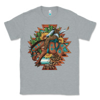 Heather Grey bucking bronco aztec shape background Classic Tee - Artiststas