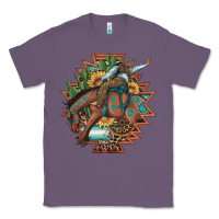 Lavender bucking bronco aztec shape background Classic Tee - Artiststas