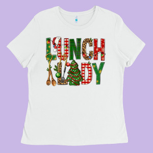 Lunch Lady Christmas Ladies Tee Designed By Bundleandbundleshop