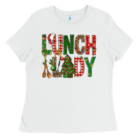 White Lunch Lady Christmas Ladies Tee - BundleAndBundleShop