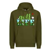 Army Green golf life Premium Hoodie - Artiststas